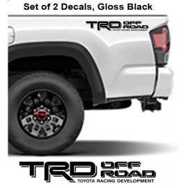 TRD Set (2)  TRD Off Road Toyota Tacoma Tundra Pair Decals Stickers  Gloss Black