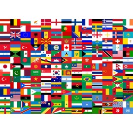 Loccor 5x3ft Fabric Country Flags Backdrop Polyester World Banner International Flags Background Office School Classroom Wallpaper Birthday Party Event Decorations Portrait Shooting Photo Props