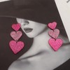 Double Hearts Drop Earrings,Pink Dangle Heart Earrings Love Heart dangle
