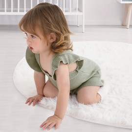 Bkixhv Newborn Baby Girl Sweater Romper Knitted Ruffle Sleeve Bodysuit Jumpsuit Toddler Cute Summer Clothes