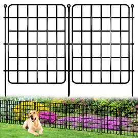 5 Panels Garden Fence Animal Barrier, 5.4ft x 17in No Dig Fence Border, Rustproof Metal Decorative Garden Fence with Ground Stake, Flower Bed Edging Border for Dog, Rabbit, Outdoor Yard Patio Decor