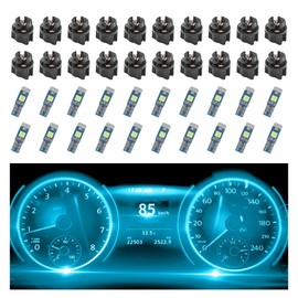 20PCS Car LED Dash Lights - Super Bright Instrument Cluster Light Bulbs with T5 37 74 LED Bulbs & Twist Lock Socket - Universal 12V LED Lights for Car Interior Accessories (Ice Blue)