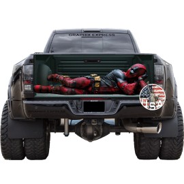 Graphix Express Tailgate Wrap Deadpool Vinyl Graphic Decal Sticker, Pickup Decal T348