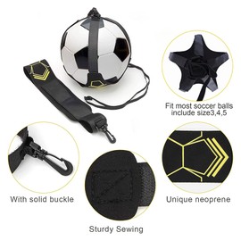 FITULABO Soccer/Volleyball/Rugby Trainer, Adjustable Belt Solo Soccer Training Equipment, Hands-Free Football Practice Training Aid for Juggling, Foot Control, Kicking Practice