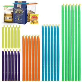 Pack of 30 Sealing Clips for Bags, 28.5/22.5/18.5/12.5/9 cm Bag Sealer Sticks, Clips, Reusable Plastic Sealing Clips for Storing Food (5 Sizes)