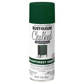 Rust-Oleum Rainforest Green Chalked All-in-One Ultra Matte Spray Paint | One Coat Coverage | No Primer, Sanding, Or Topcoat Needed | Easy Spray Application | Made in USA | 12 OZ