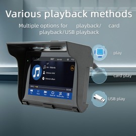 Yoidesu Pantalla Táctil Impermeable de 5 Pulgadas para Motocicleta, Navegación GPS Automática Carplay Android para Motocicleta, Soporte Bluetooth Dual, GPS para Automóvil, Siri, Asistente