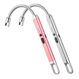 MEIRUBY 2 Pack Lighter Electric Candle Lighter Birthday Gifts for Women Mom Wife Men, Long Electronic Rechargeable USB Lighter Arc Windproof Flameless Lighters for Candle Camping BBQ