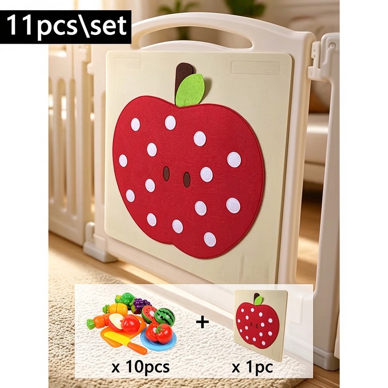 Baby Felt Board Play Food Toy Set for Pretend Kitchen