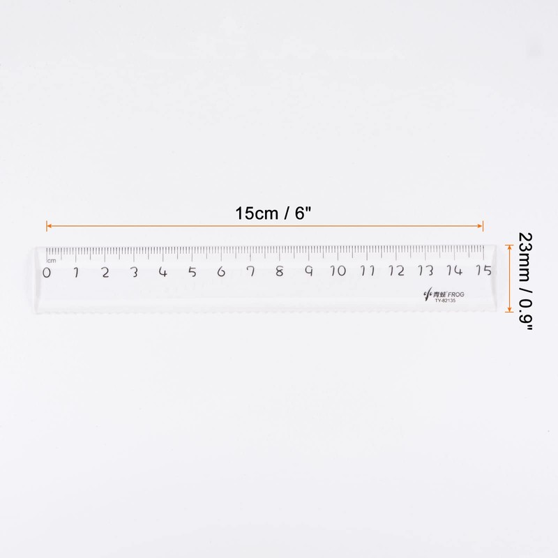 sourcing map 2 in 1 Set Straight Plastic Ruler 15
