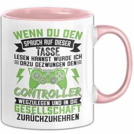 Gamer Tasse Geschenk Zocker Wenn Du Den Spruch Lesen Kannst Witzige Geschenkidee Für Gaming (Rosa)
