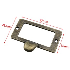 TAODAN 6PCS Alloy Label Frame Handle Bronze Business Card Handle Antique Four Square Frame Handle for File Drawer Bookcase Cabinet Packaging Box Carpenter Repair Decorative Hardware Accessories