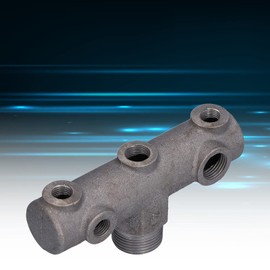 Air Compressor Switch Bracket, Pneumatic Drive 32mm Diameter Valve Connector Holder Cast Iron Good Tightness Pump Accessories 6 Way for Valves Connection