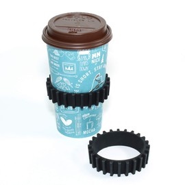 Gadjit Beverage Bands Car Cup Holder Adapter - Stop On-The-Go Drinks from Wobbling in Your Cup Holder (2 Pack) | Keeps 8-28 oz Coffee Cups, 12-16 oz Soda Cans, 20 oz Water Bottles, Mugs from Tipping