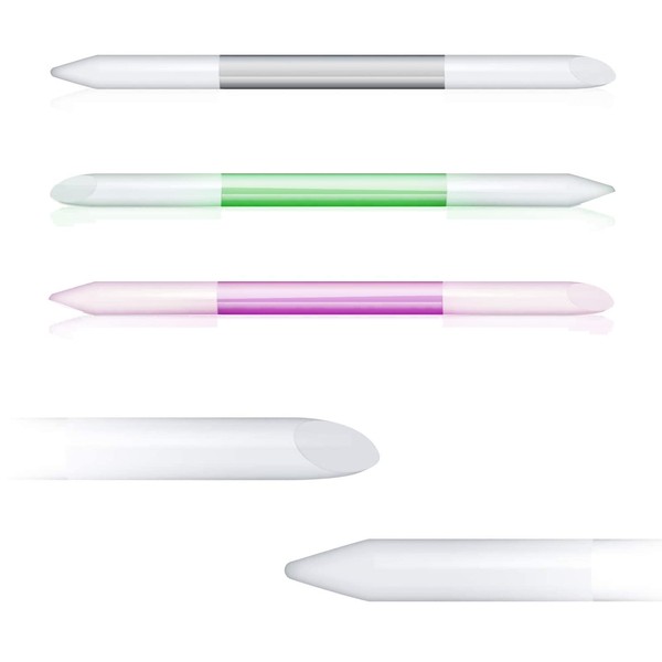 2 Pcs Glass Cuticle Pusher Nail File Set Double Sided