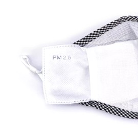 TK FASHION MASK 20~100 PCS  PM2.5 ACTIVATED COTTON CARBON FILTER FACE MASK BREATHING ADULT - Black and Grey Checked Mask