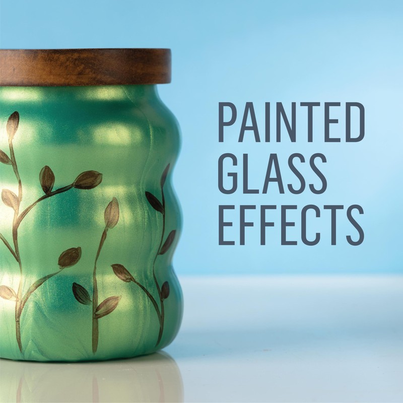 FolkArt Murano Iridescent Acrylic Glass Paint, Aqua, Perfect for Indoor