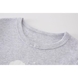 SOIBEEN Pyjamas for Boys Dinosaur Sleepwear Cotton Toddler Clothing Kids Sleepwear Long Sleeve PJs Set 4-Piece Outfit 1-12 Years, 4p-bluegray-space