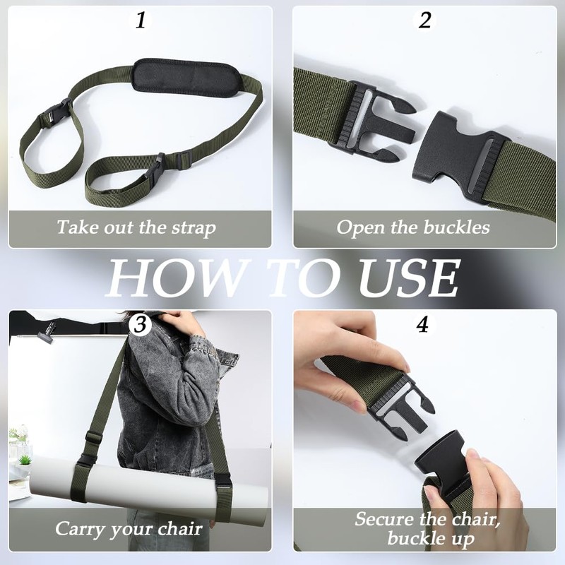 GORGECRAFT Pack of 2 2 Colours Chair Carry Strap Adjustable