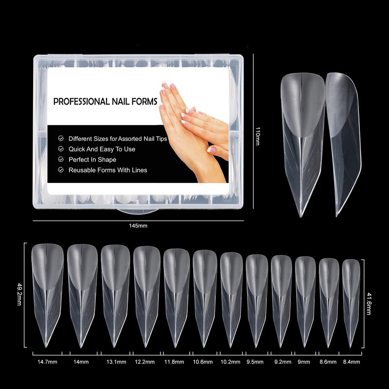 BNG Pack of 120 Matte Dual Nail Shapes for Gel