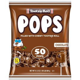 Tootsie Pops Chocolate Flavored Lollipops with Chocolatey Center 50 Count, 1 Pk