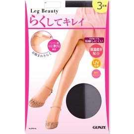 Gunze SP910 Women's Stocking, Leg Beauty, 3 Pairs, black (black 19-3911tcx), S-M