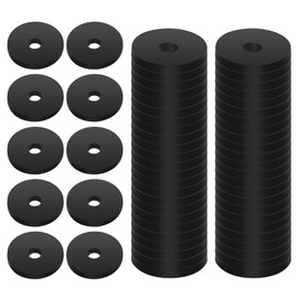 Prasacco Pack of 50 Rubber Washers Flat Set Heavy Duty Abrasion Resistant Black Round for Electrical Connections, Car Repairs, Device Installation