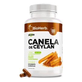 Bioherb Canela Ceylán 100 Pura Certificada Origen 180 Cápsulas Alta Concentración Absorción Extremadamente Eficaz
