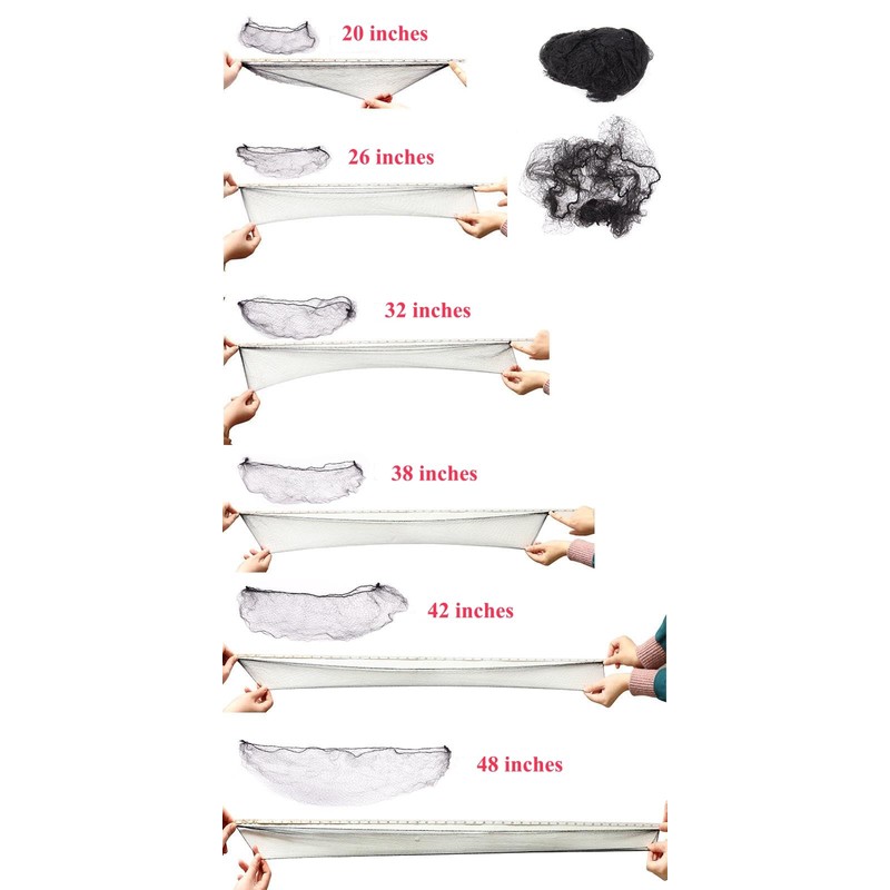 100 pcs Invisible Elastic Hair Nets for Long Hair, 42"