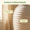 14.4 Inch Farmhouse Ceramic Vase for Pampas Grass, Off White