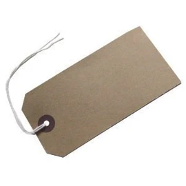 50 MED Brown/Buff (Manilla) Strung 96 x 48 mm Tag/Tie On Luggage Craft Labels 3 by Merit, Brown, Individual Packaging, Brown, Medium, Buffalo