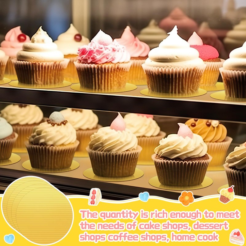 Newtay 100 Pcs 5 Inch Cake Board Round Mini Cardboard