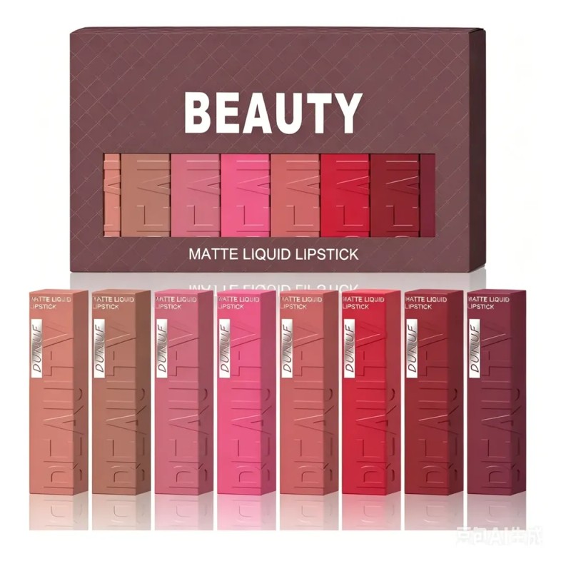 Set 8 Labiales Líquidos Mate Beauty Rojo