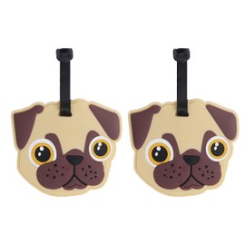 Animal Luggage Tags Cute Suitcase Labels (Set of 2) (Bulldog)
