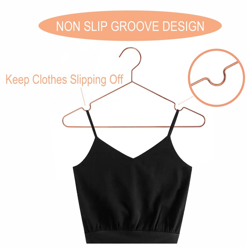 Koobay 16.5" Rose Gold Copper Clothes Hangers - 30 Pack,Heavy