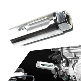 Arwrilt Car Oxygen Sensor Socket, 7/8" (22mm) 6-Point O2 Sensor Wrench Removal Tool, Oxygen Sensor Tool with I-type Side Wire Gate, Universal Removal and Installation Sensor Socket for Cars (Silver)