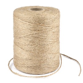 G2PLUS Natural Jute Twine, 1.5mm Thin Hemp Twine, 984 Feet Brown Twine String for Crafts, 2 Ply Jute Twine String for Gift Wrapping, DIY Arts & Crafts, Garden Plants, Christmas