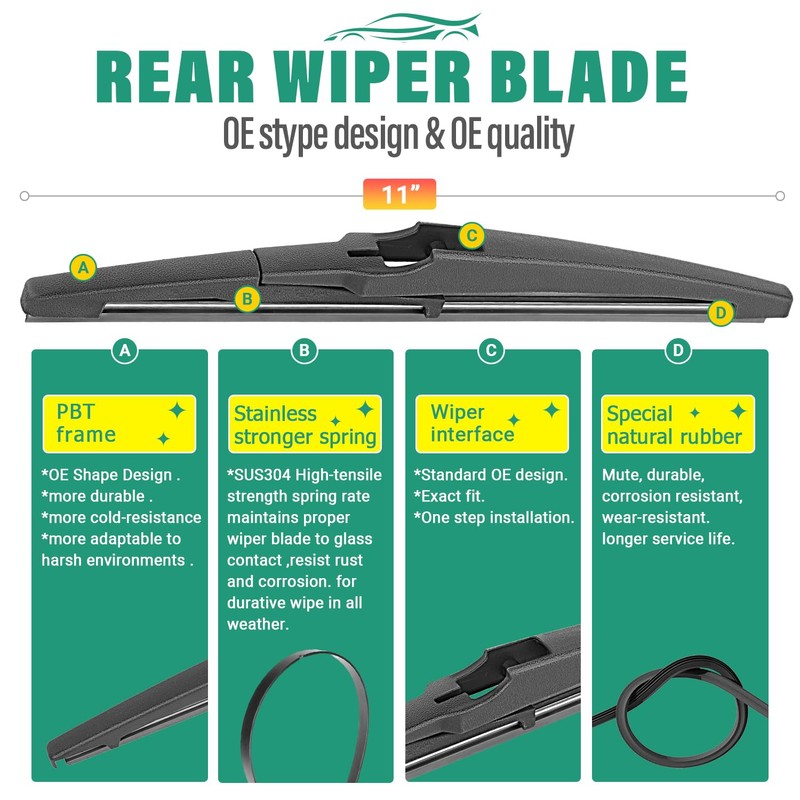 26" 16" 11" Windshield Wiper Blades Replacement for Hyundai Tucson