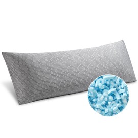 MIULEE 20x60 Body Pillow for Adults, Blue Memory Foam Long Body Pillow,Full Soft Support w/Removable Cooling Breathable Honeycomb Fabric Pillowcase Long Pillow for Sleeping/Side Sleeper/Back/Stomach
