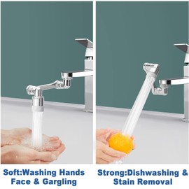 MLG Tools Universal 1080 Swivel Robotic Arm Swivel Extension Faucet Aerator Sink Water Splash rotatable Faucet Aerator Rotating Filter Extension (Copper)