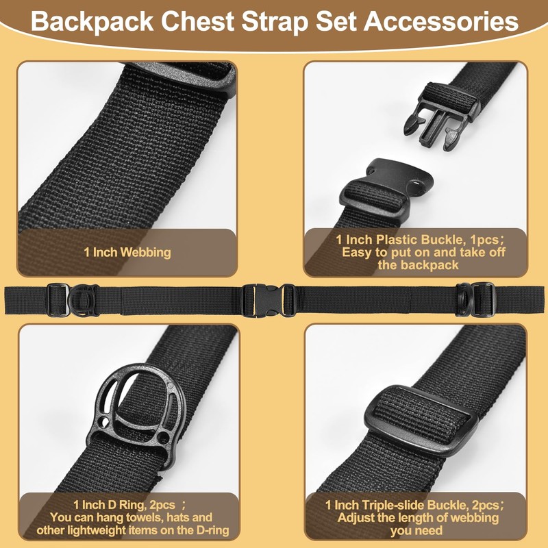 ManTangSun Outdoor Backpack Chest Straps, Adjustable Sternum Strap for Backpack