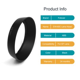 Fotover EW-60C Lens Hood Replacement Compatible with Canon EF-S 18-55mm f/3.5-5.6 Lens 600D 550D & EF 28-90mm f/4-5.6 II USM Lens