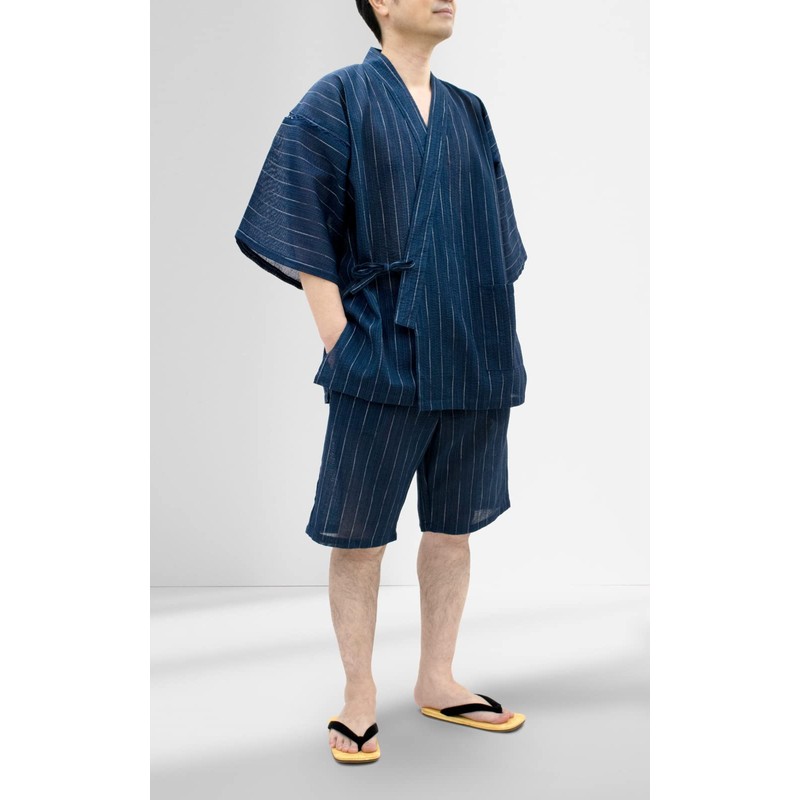 Ai Ai Jinbei, 85% Cotton, 15% Linen, Washable, Shijira Weave,