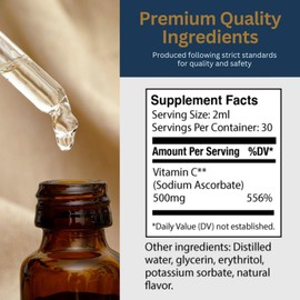 Zenith Labs Liquid Vitamin C Drops for Adults - Nano C Natural Immune Support Supplement, Vitamin C Liquid Supplement for Stronger Immunity - Nanotechnology Micro C Particles for Fast Absorption