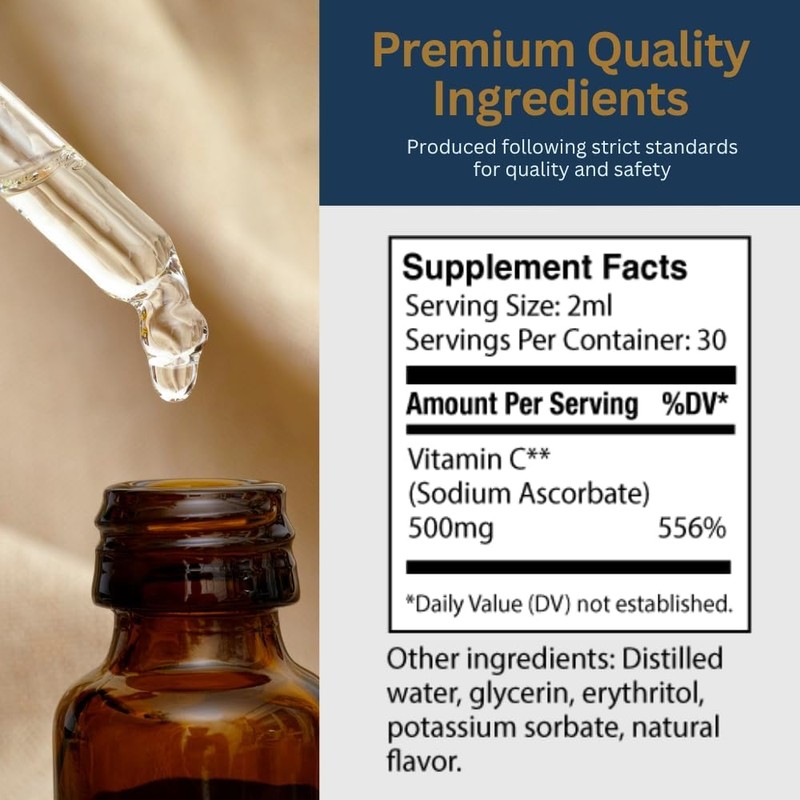 Zenith Labs Liquid Vitamin C Drops for Adults - Nano