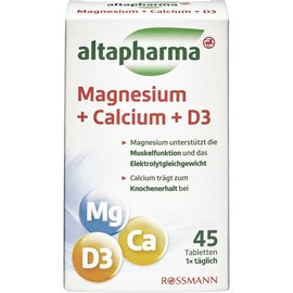 로스만 altapharma 알타파마 마그네슘+칼슘+D3 타블렛 45개 94g Rosman altapharma Magnesium + Calcium + D3 Tablets 45 pieces 94g