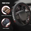 Car Leather Steering Wheel Cover Anti-Slip Steering Wheels Accessories Compatible