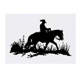 'Cowboy On Horse' Temporary Tattoo - Water Resistant, Skin-Safe, Non-Toxic Transfer (TO00055448)