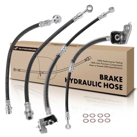 A-Premium Front and Rear Brake Hydraulic Hoses Compatible with Select Hyundai and Kia Models - Tucson 05-08, Sportage 05-10 - Replace# 587312E010, 587322E000, 587372E305, 587372E350(Pack of 4)