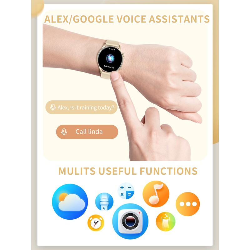 GedFong Smartwatch für Damen und Herren, 1,43 Zoll HD Smartwatch